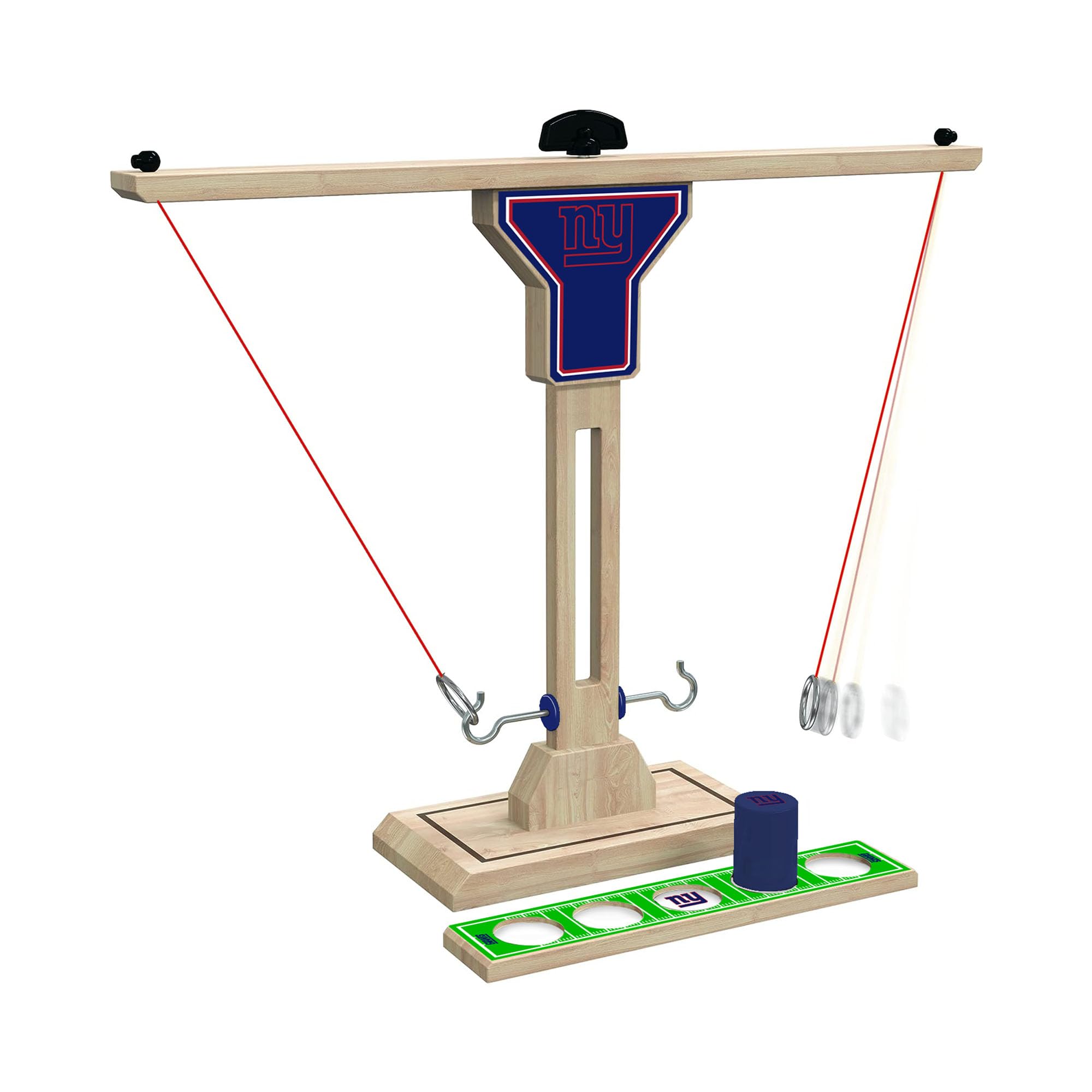 Wild Sports NFL New York Giants Wooden Ring Swing Battle - Head-to-Head Ring Toss Hook & Ring Game for NFL Fans - Sports Collectibles, Sports Memorabilia, Sports Fan Shop, Sports Gifts