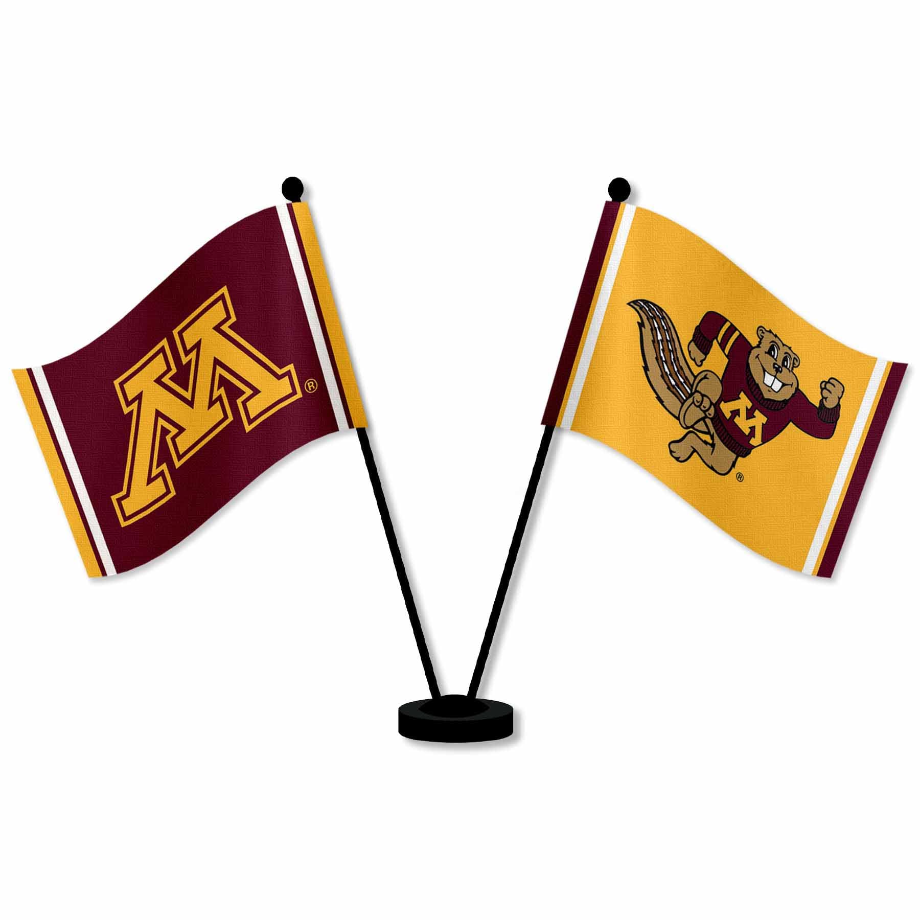 WinCraft Minnesota Gophers Desk and Table Top Flags - Sports Collectibles, Sports Memorabilia, Sports Fan Shop, Sports Gifts