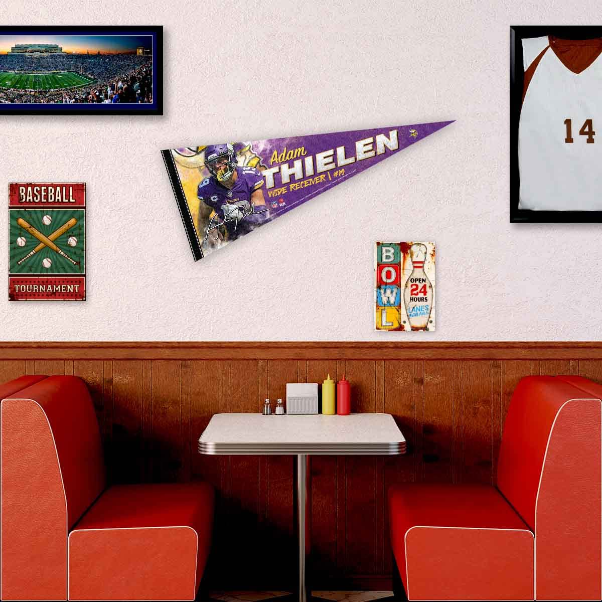 WinCraft Minnesota Vikings Thielen Pennant Banner Flag - Sports Collectibles, Sports Memorabilia, Sports Fan Shop, Sports Gifts