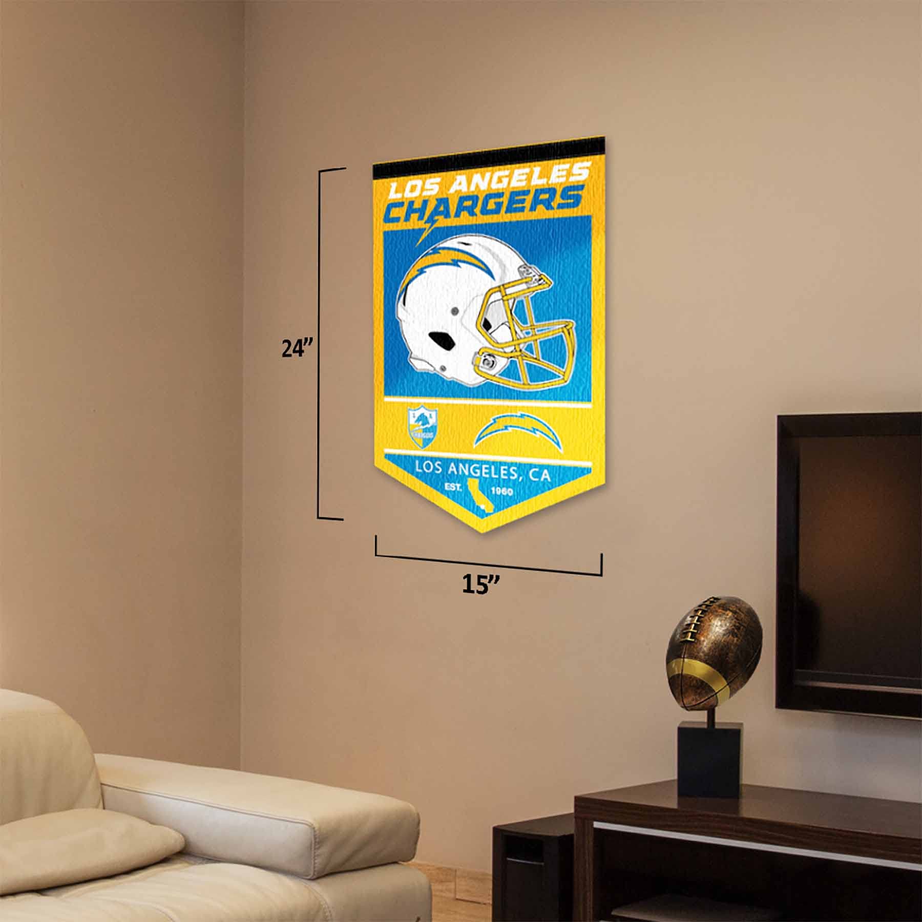 WinCraft Los Angeles Chargers Heritage History Banner Pennant - Sports Collectibles, Sports Memorabilia, Sports Fan Shop, Sports Gifts