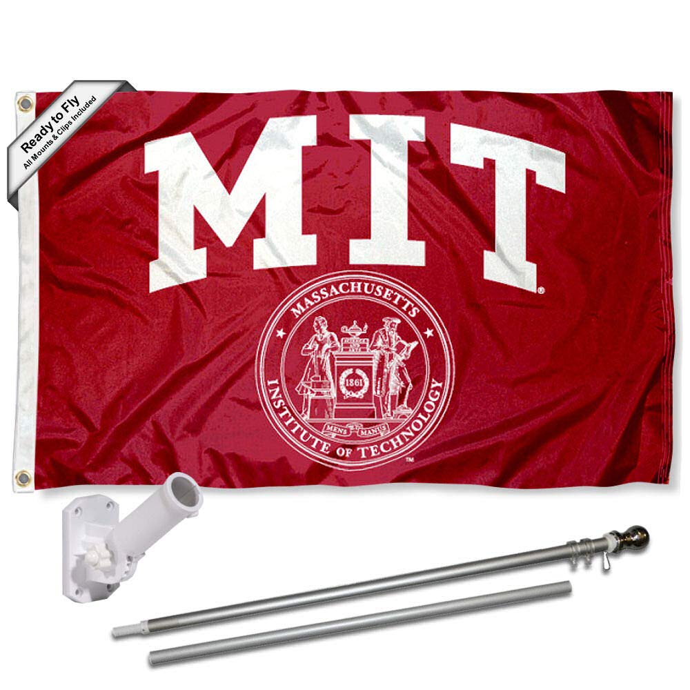College Flags & Banners Co. MIT and Pole Bracket Mount Bundle Flag - Sports Collectibles, Sports Memorabilia, Sports Fan Shop, Sports Gifts