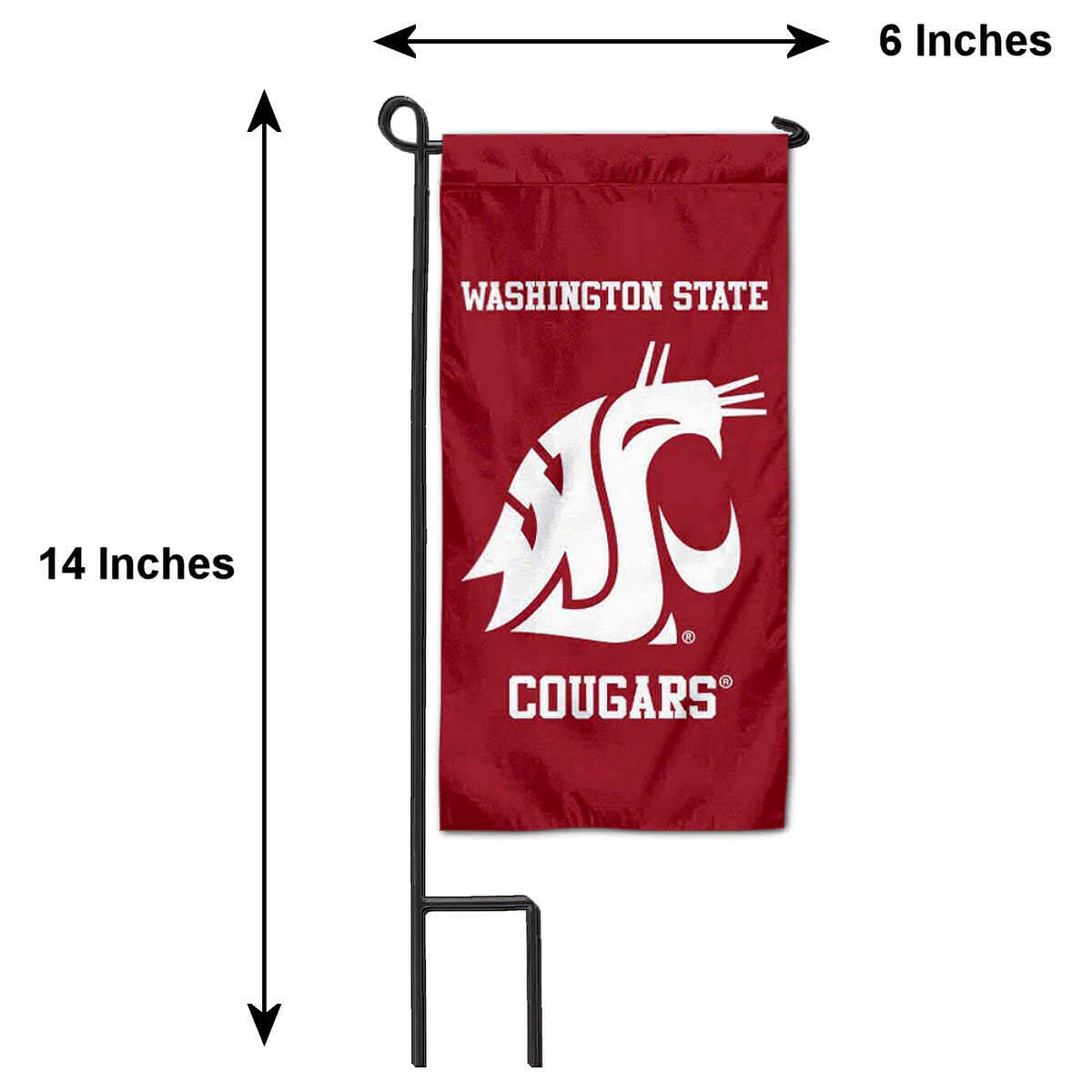 College Flags & Banners Co. Washington State Cougars Mini Garden and Flower Pot Flag Topper - Sports Collectibles, Sports Memorabilia, Sports Fan Shop, Sports Gifts