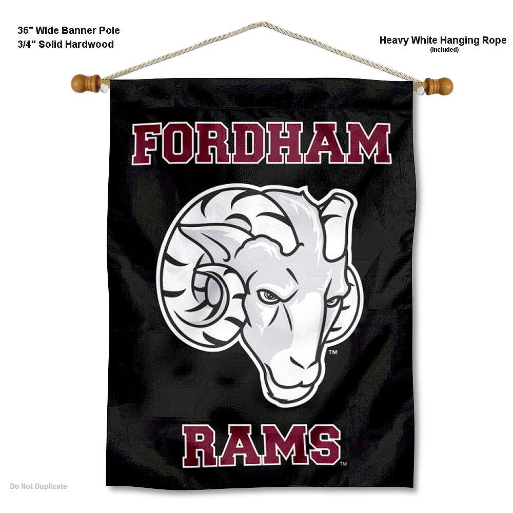 College Flags & Banners Co. Fordham Rams House Flag and Wood Banner Pole Set - Sports Collectibles, Sports Memorabilia, Sports Fan Shop, Sports Gifts