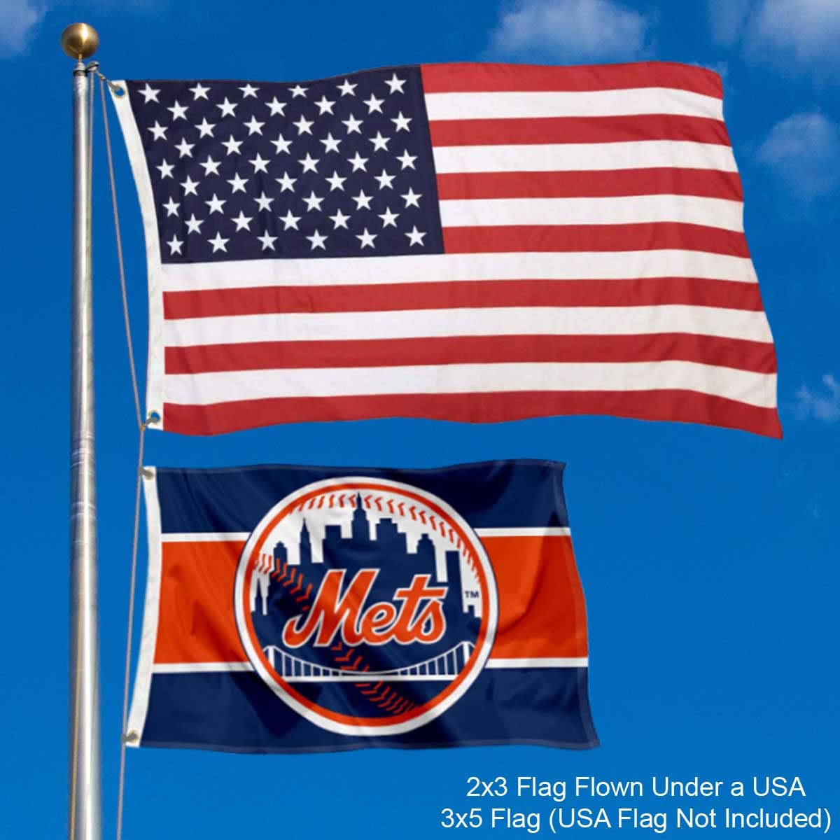 WinCraft New York Mets 2x3 Foot Small Flag - Sports Collectibles, Sports Memorabilia, Sports Fan Shop, Sports Gifts