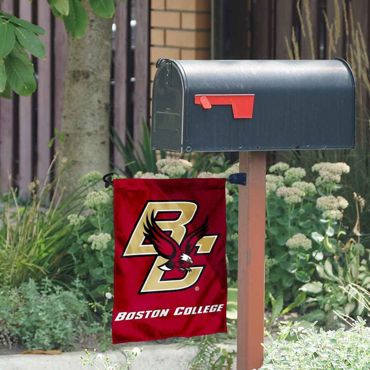 BC Eagles Garden Flag and Mailbox Post Pole Mount Holder Set - Sports Collectibles, Sports Memorabilia, Sports Fan Shop, Sports Gifts
