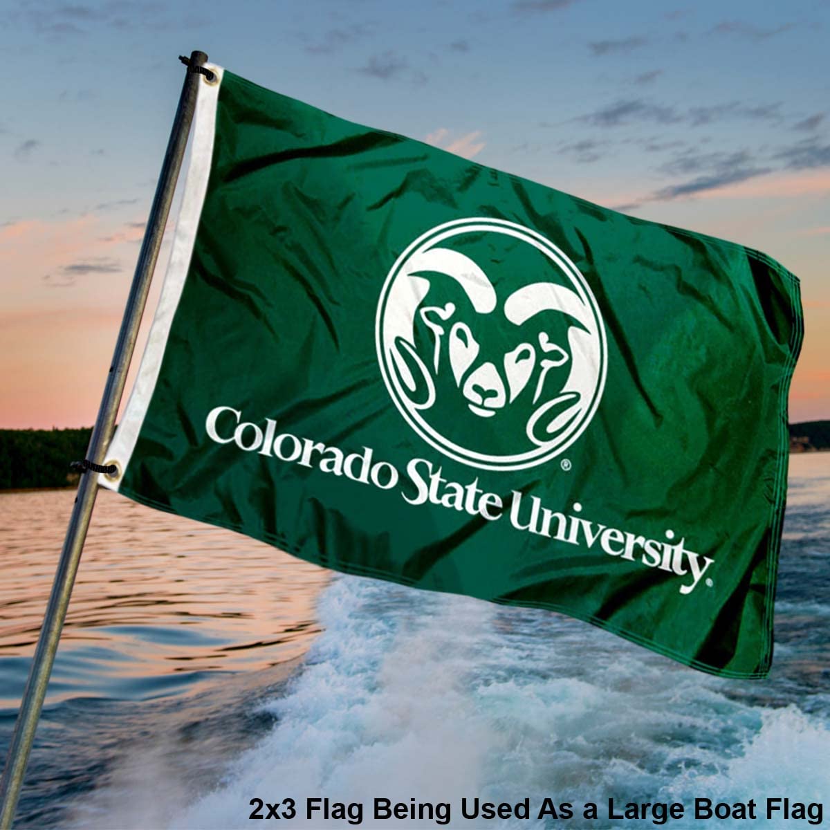 Colorado State Rams Small 2'x3' Flag and USA 3x5 Flag Set - Sports Collectibles, Sports Memorabilia, Sports Fan Shop, Sports Gifts