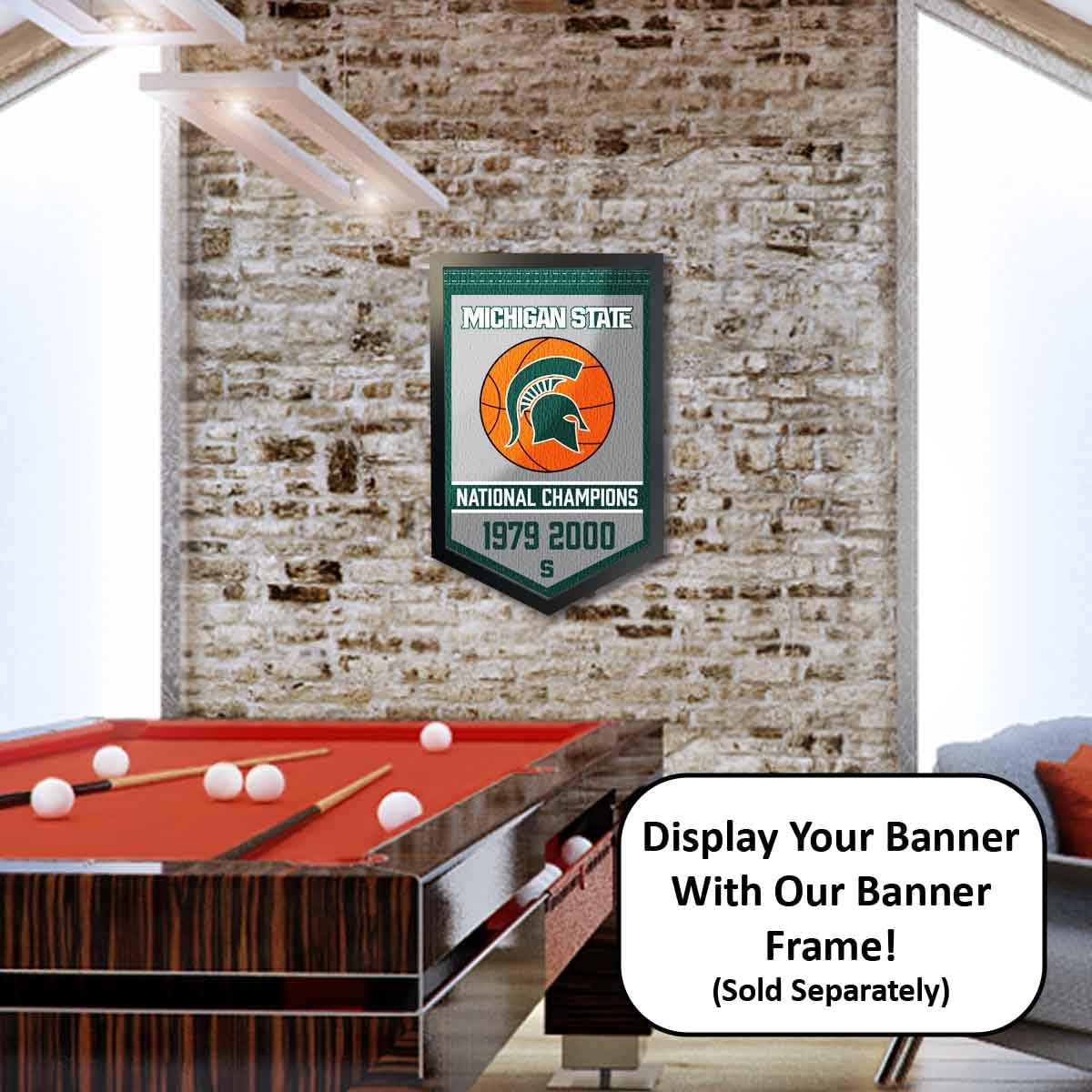 Michigan State Spartans Basketball National Champions Banner - Sports Collectibles, Sports Memorabilia, Sports Fan Shop, Sports Gifts