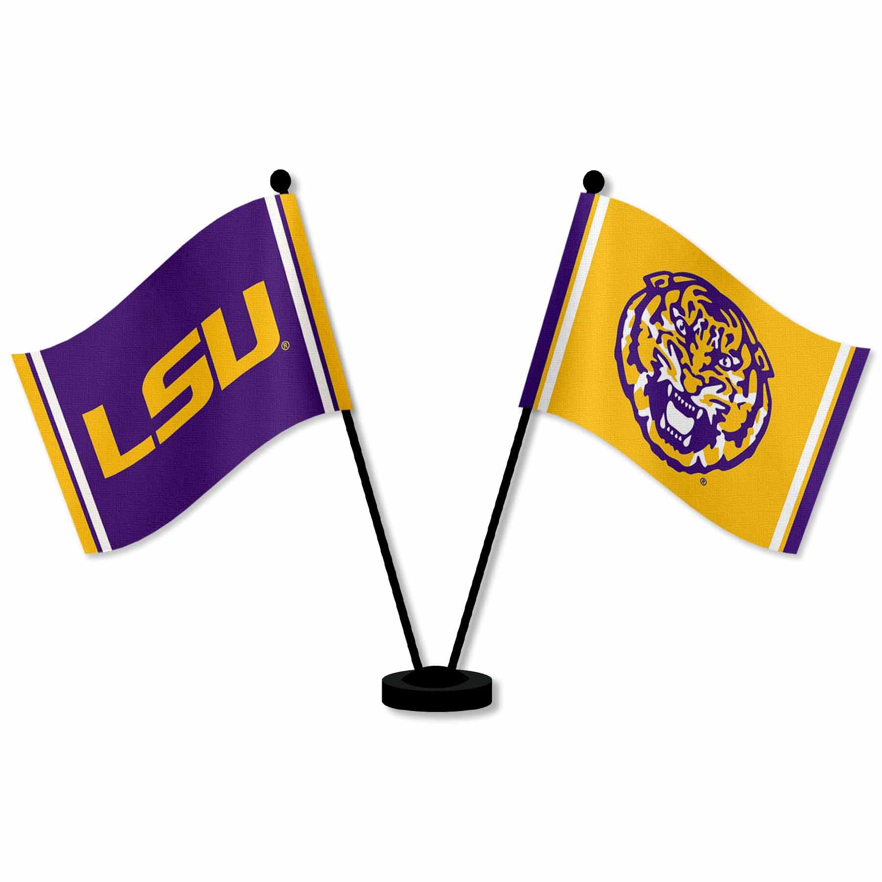 WinCraft Louisiana State LSU Tigers Desk and Table Top Flags - Sports Collectibles, Sports Memorabilia, Sports Fan Shop, Sports Gifts