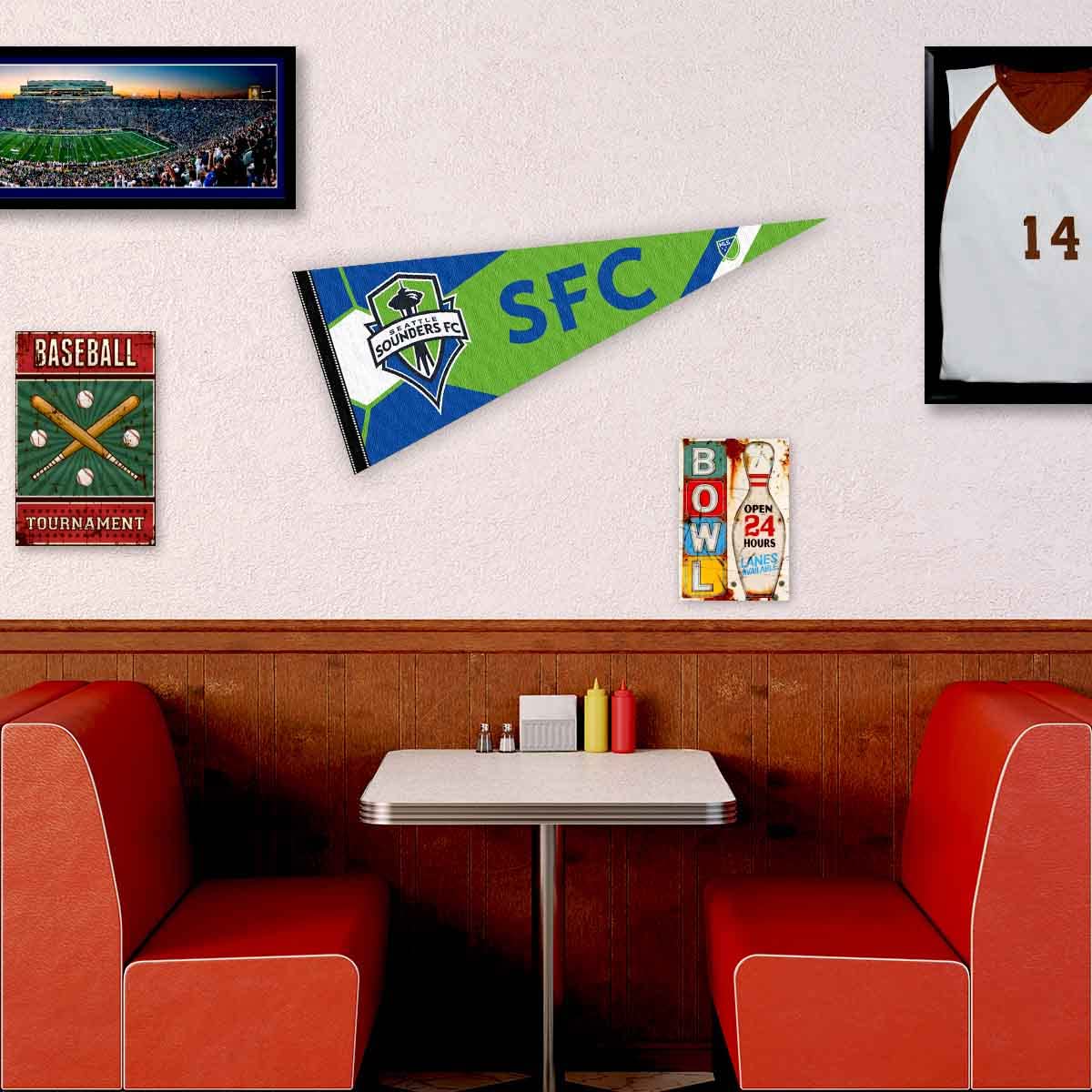 WinCraft Seattle Sounders Pennant Flag Banner - Sports Collectibles, Sports Memorabilia, Sports Fan Shop, Sports Gifts