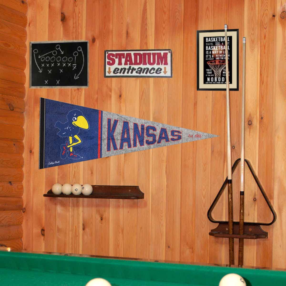 Kansas Jayhawks Pennant Throwback Vintage Banner - Sports Collectibles, Sports Memorabilia, Sports Fan Shop, Sports Gifts