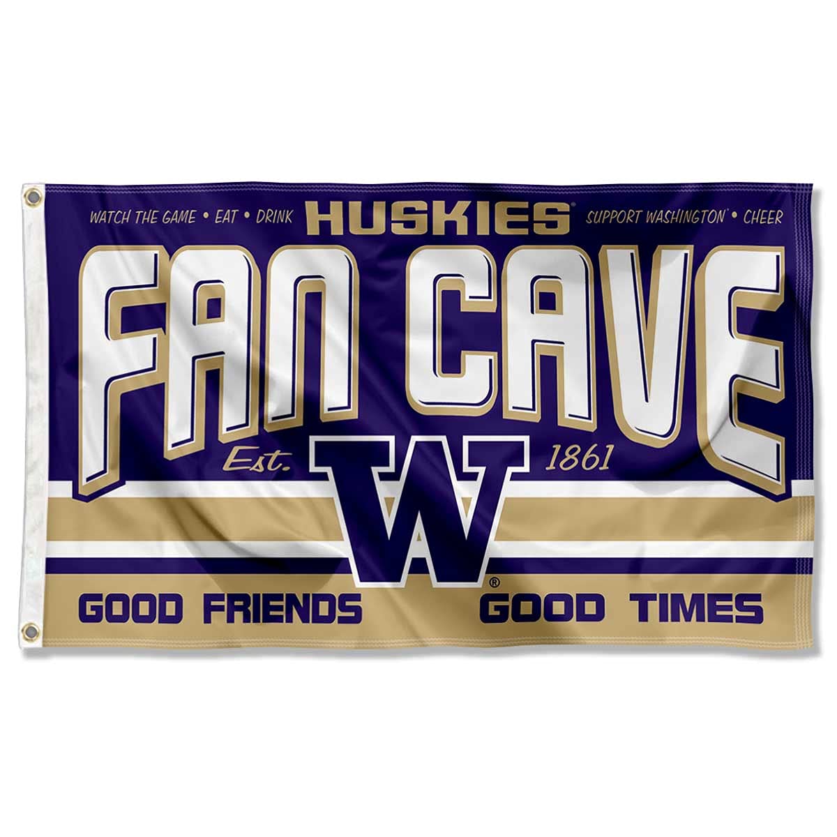 Washington Huskies Fan Man Cave Banner Flag - Sports Collectibles, Sports Memorabilia, Sports Fan Shop, Sports Gifts