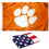 College Flags & Banners Co. Clemson University Flag - Orange and USA 3x5 Flag Set - Sports Collectibles, Sports Memorabilia, Sports Fan Shop, Sports Gifts