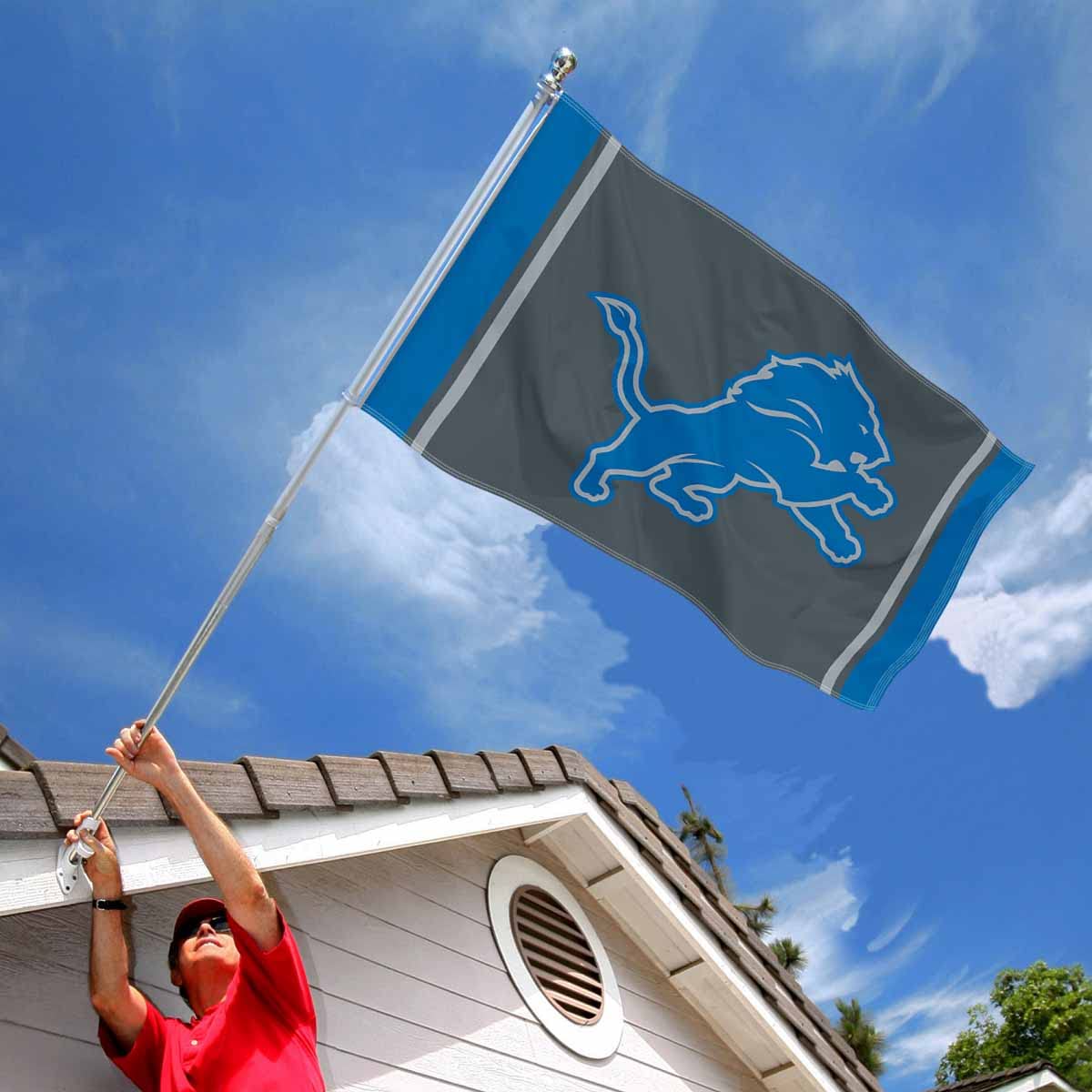 WinCraft Detroit Lions Blackout Sideline Flag Outdoor Indoor 3x5 Foot Banner - Sports Collectibles, Sports Memorabilia, Sports Fan Shop, Sports Gifts