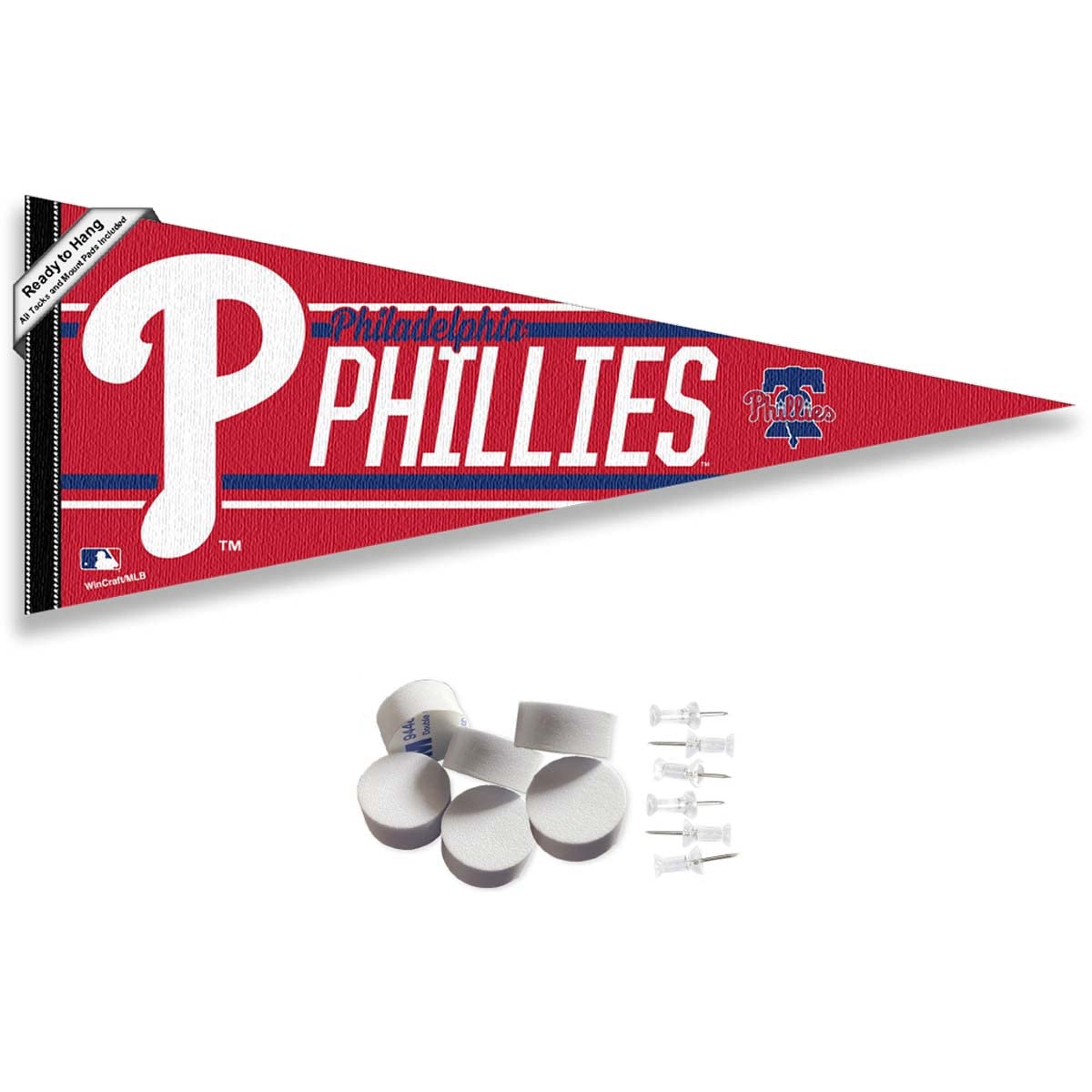 Philadelphia Phillies Pennant Banner and Wall Tack Pads - Sports Collectibles, Sports Memorabilia, Sports Fan Shop, Sports Gifts
