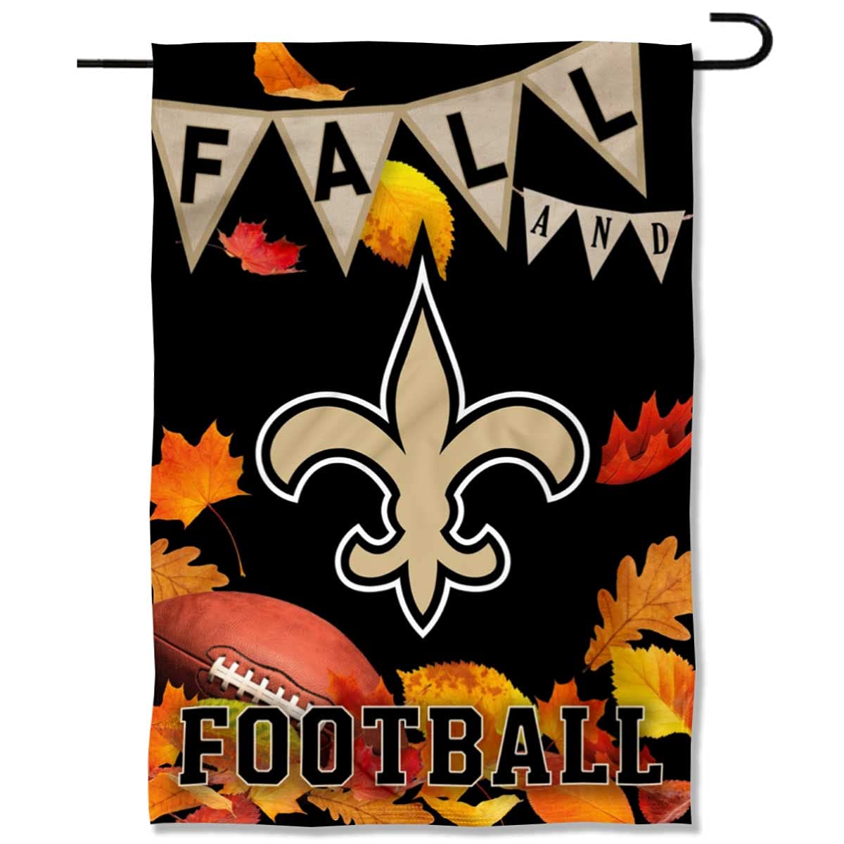 New Orleans Saints Fall Leaves Decorative Football Garden Flag Double Sided Banner - Sports Collectibles, Sports Memorabilia, Sports Fan Shop, Sports Gifts