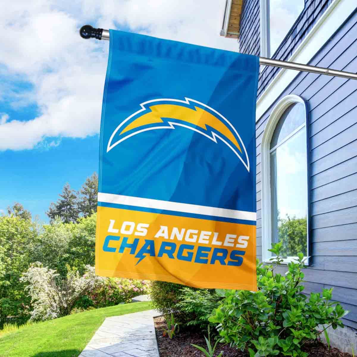WinCraft Chargers Banner House Flag and 5 Foot Flagpole Set - Sports Collectibles, Sports Memorabilia, Sports Fan Shop, Sports Gifts