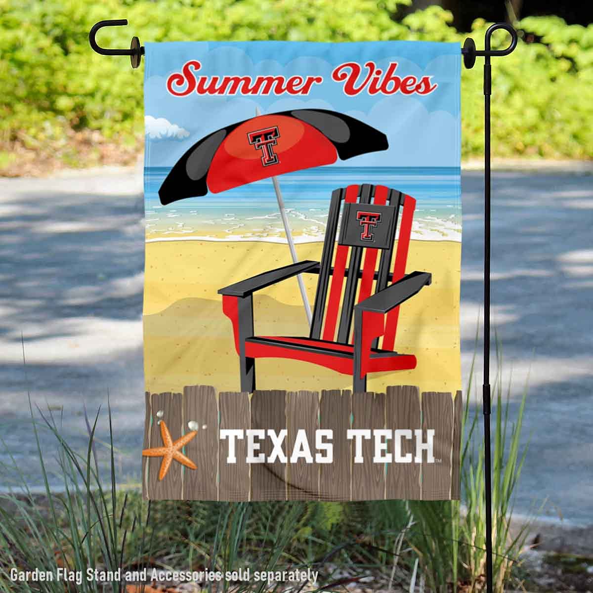 College Flags & Banners Co. Texas Tech Red Raiders Summer Season Vibes Double Sided Garden Yard Flag - Sports Collectibles, Sports Memorabilia, Sports Fan Shop, Sports Gifts