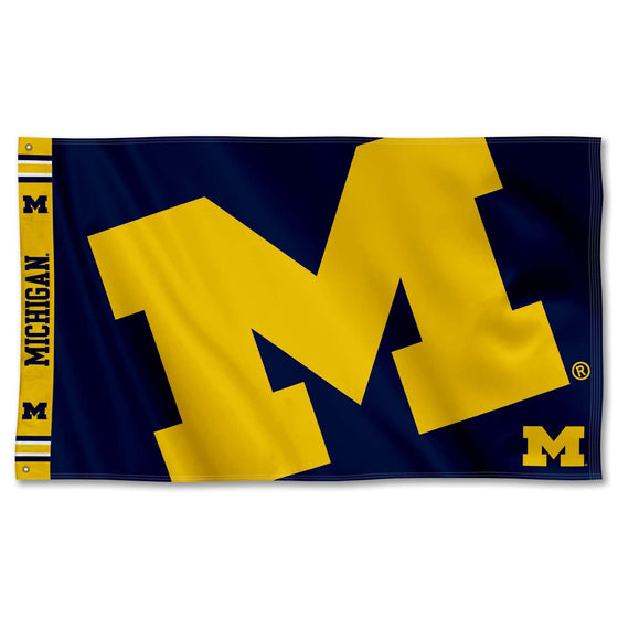 College Flags & Banners Co. Michigan Team University Wolverines Bold Logo Premium Flag - Sports Collectibles, Sports Memorabilia, Sports Fan Shop, Sports Gifts