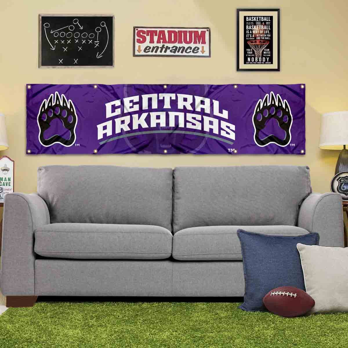 College Flags & Banners Co. Central Arkansas Bears Large 2x8 Foot Banner - Sports Collectibles, Sports Memorabilia, Sports Fan Shop, Sports Gifts