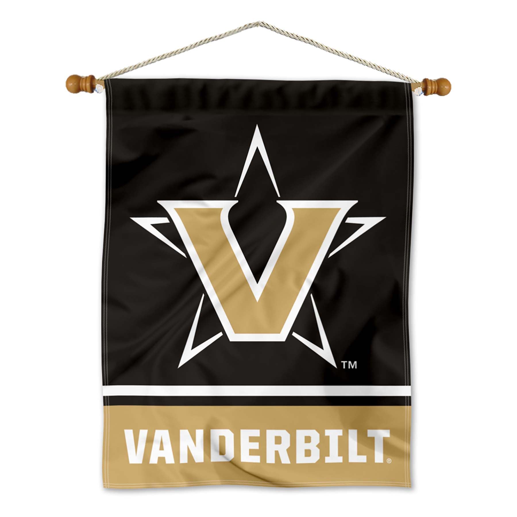 College Flags & Banners Co. Vanderbilt Commodores Banner with Hanging Pole - Sports Collectibles, Sports Memorabilia, Sports Fan Shop, Sports Gifts