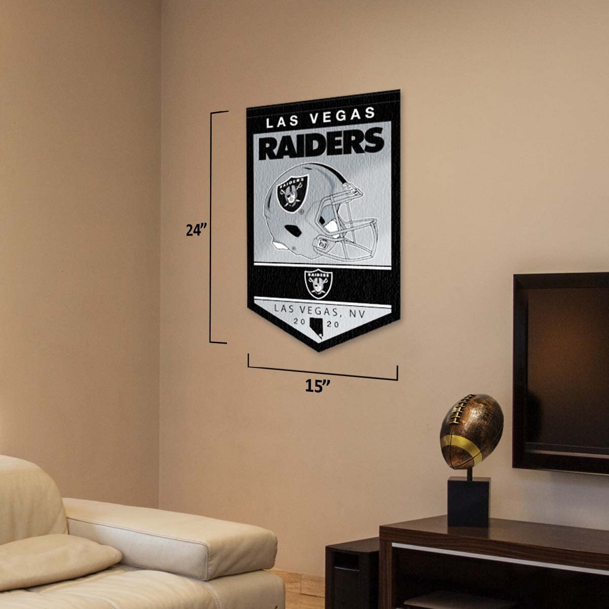 WinCraft Las Vegas Raiders Heritage History Banner Pennant - Sports Collectibles, Sports Memorabilia, Sports Fan Shop, Sports Gifts