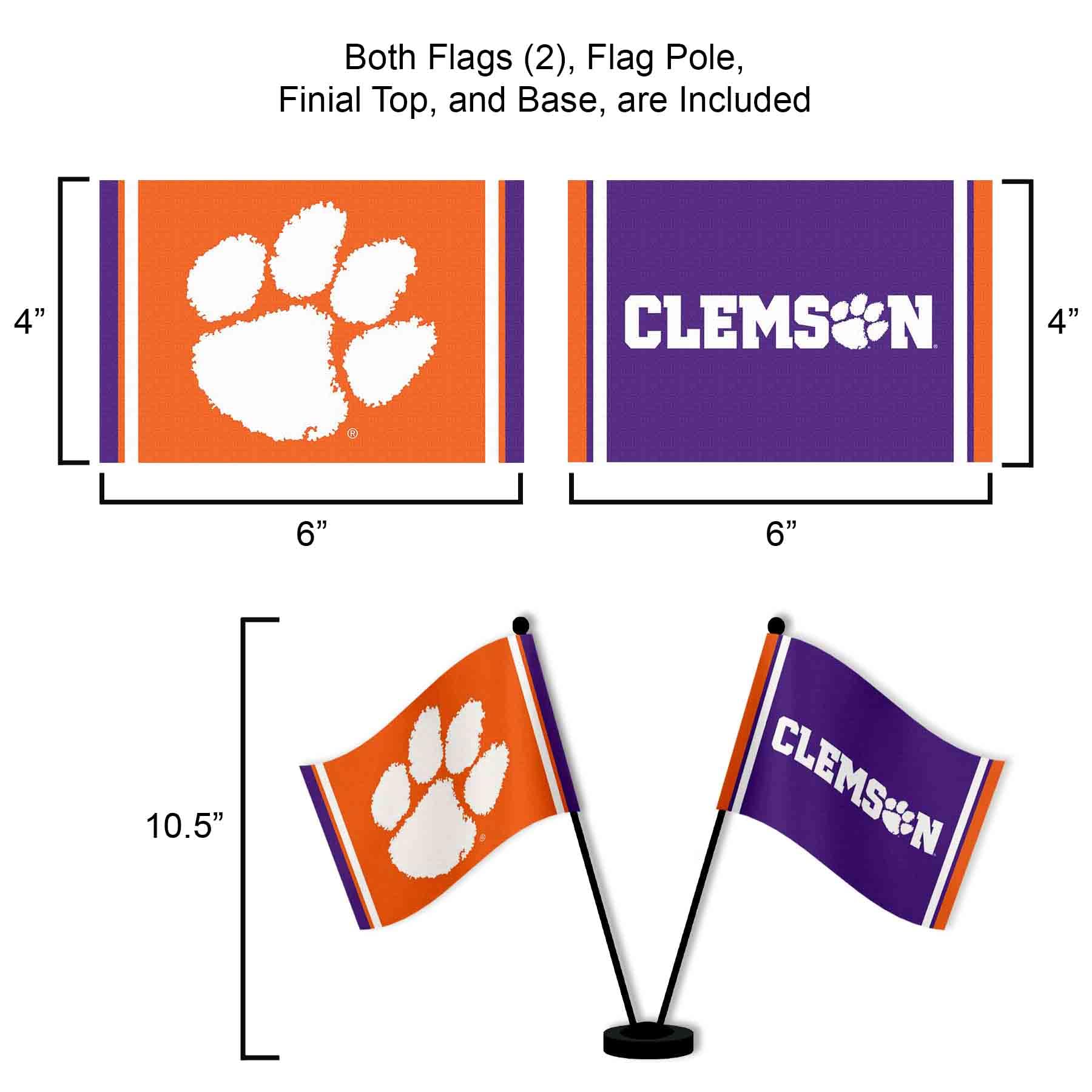 WinCraft Clemson Tigers Desk and Table Top Flags - Sports Collectibles, Sports Memorabilia, Sports Fan Shop, Sports Gifts