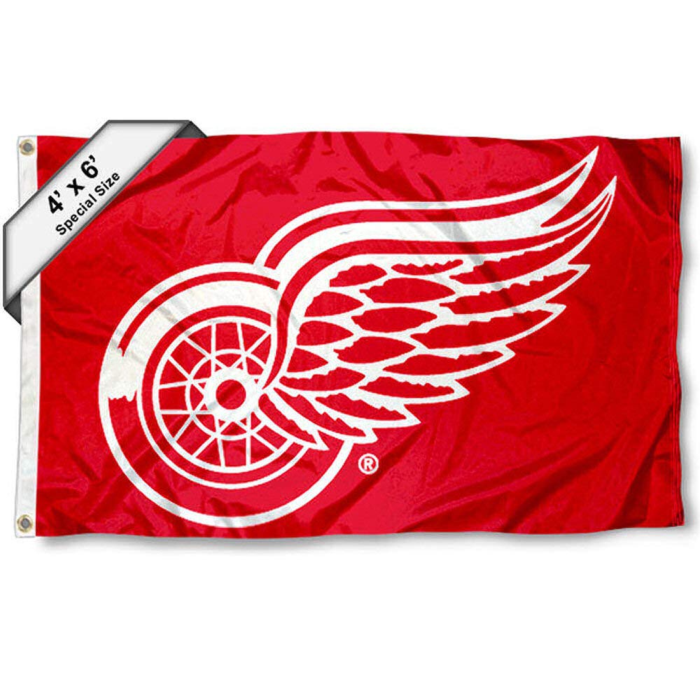 Detroit Red Wings Large Flag 4x6 Feet Banner - Sports Collectibles, Sports Memorabilia, Sports Fan Shop, Sports Gifts