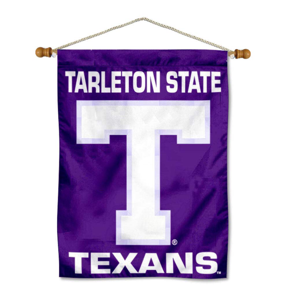 Tarleton State Texans Double Sided House Flag and Wood Banner Pole Set - Sports Collectibles, Sports Memorabilia, Sports Fan Shop, Sports Gifts