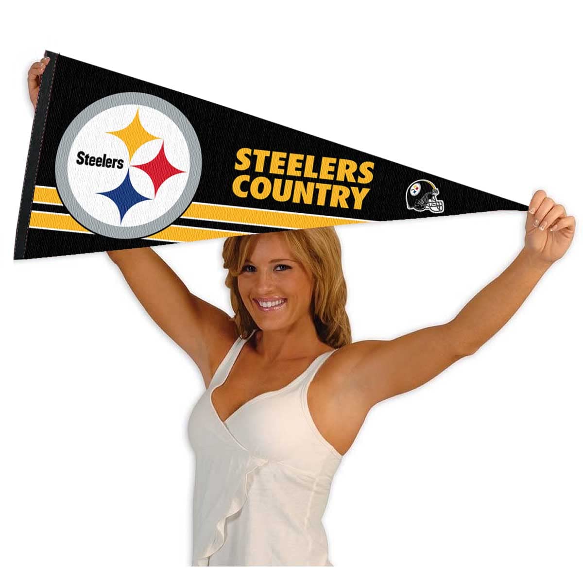 WinCraft Pittsburgh Steelers Country Pennant Banner Flag - Sports Collectibles, Sports Memorabilia, Sports Fan Shop, Sports Gifts