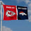 WinCraft Chiefs and Broncos House Divided Flag Rivalry Banner - Sports Collectibles, Sports Memorabilia, Sports Fan Shop, Sports Gifts
