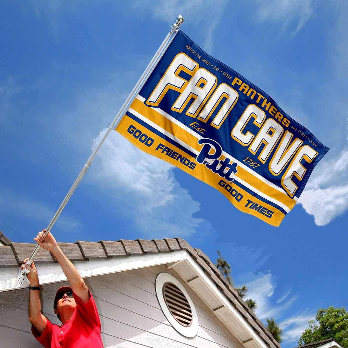 Pittsburgh Panthers Fan Man Cave Banner Flag - Sports Collectibles, Sports Memorabilia, Sports Fan Shop, Sports Gifts