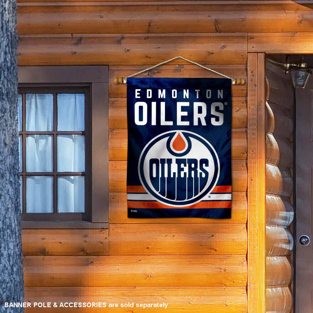 WinCraft Edmonton Oilers Double Sided Banner House Flag - Sports Collectibles, Sports Memorabilia, Sports Fan Shop, Sports Gifts