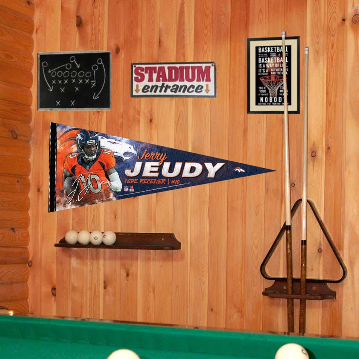 WinCraft Denver Broncos Jeudy Pennant Banner Flag - Sports Collectibles, Sports Memorabilia, Sports Fan Shop, Sports Gifts
