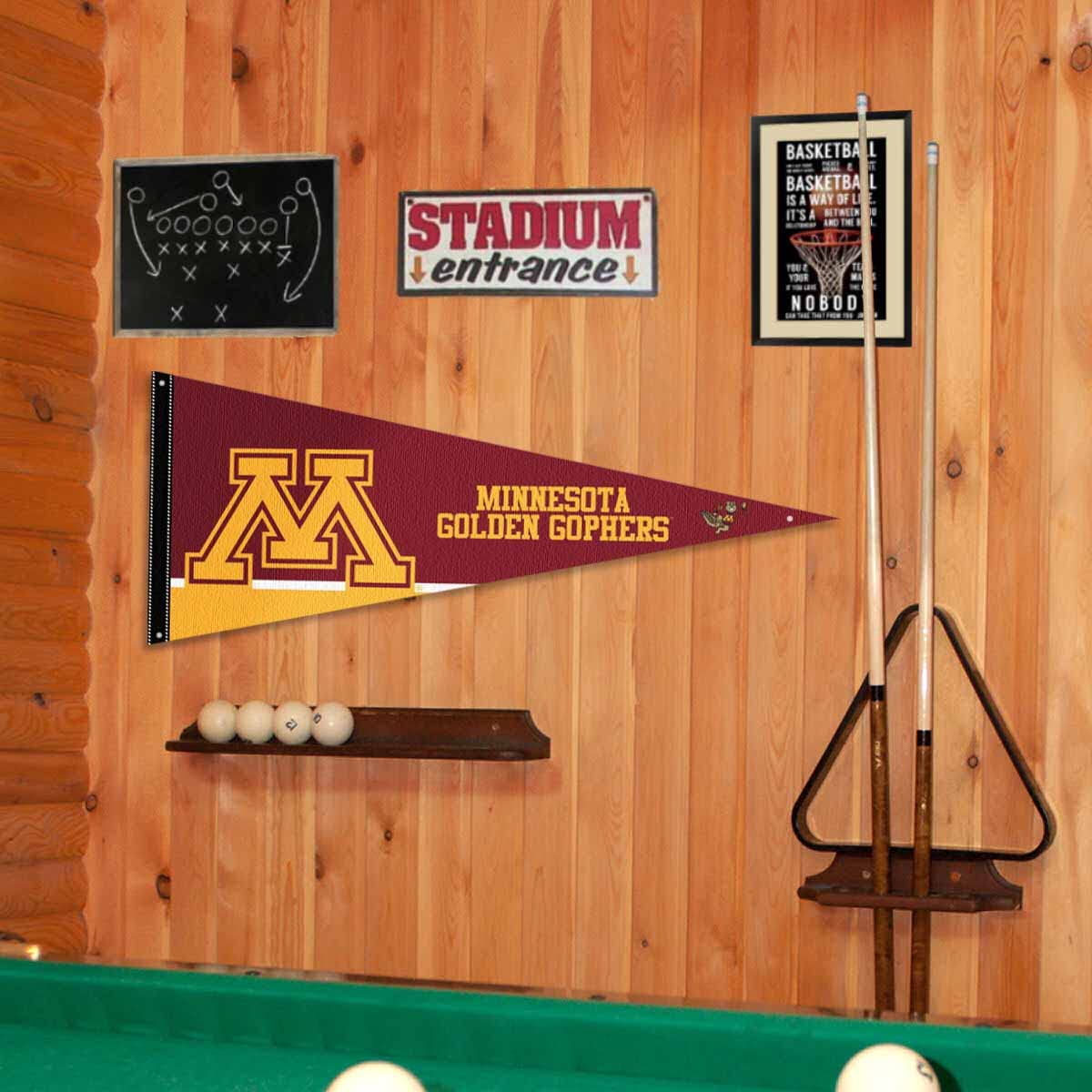 College Flags & Banners Co. Minnesota Gophers Pennant Flag and Wall Tack Mount Pads - Sports Collectibles, Sports Memorabilia, Sports Fan Shop, Sports Gifts