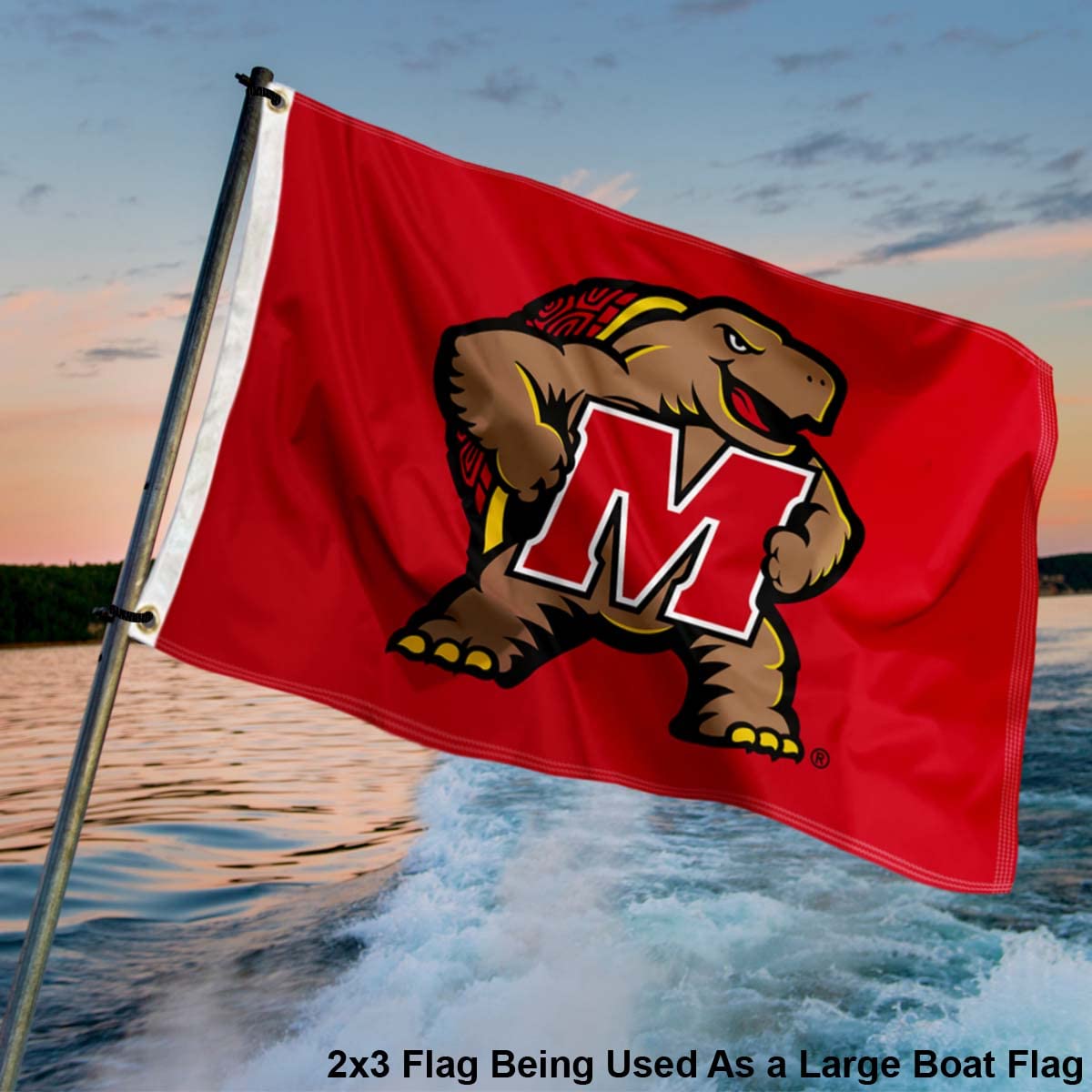 College Flags & Banners Co. Maryland Terrapins Small 2x3 Foot Flag - Sports Collectibles, Sports Memorabilia, Sports Fan Shop, Sports Gifts