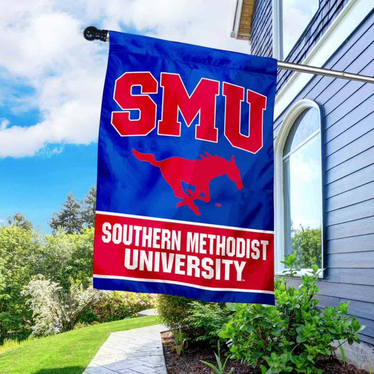 SMU House Flag with Flag Pole Set - Sports Collectibles, Sports Memorabilia, Sports Fan Shop, Sports Gifts