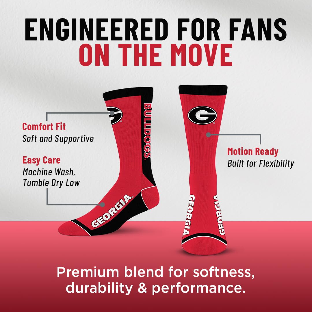 For Bare Feet NCAA GEORGIA BULLDOGS MVP Crew Sock Team Color Large - Sports Gifts, Sports Memorabilia, Sports Collectibles, Fan Shop