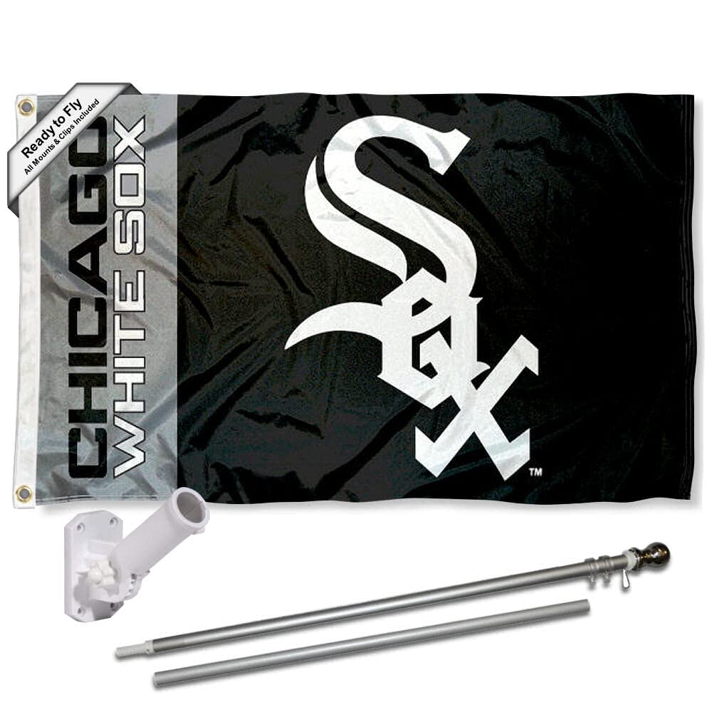 WinCraft Chicago White Sox Flag Pole and Bracket Set - Sports Collectibles, Sports Memorabilia, Sports Fan Shop, Sports Gifts