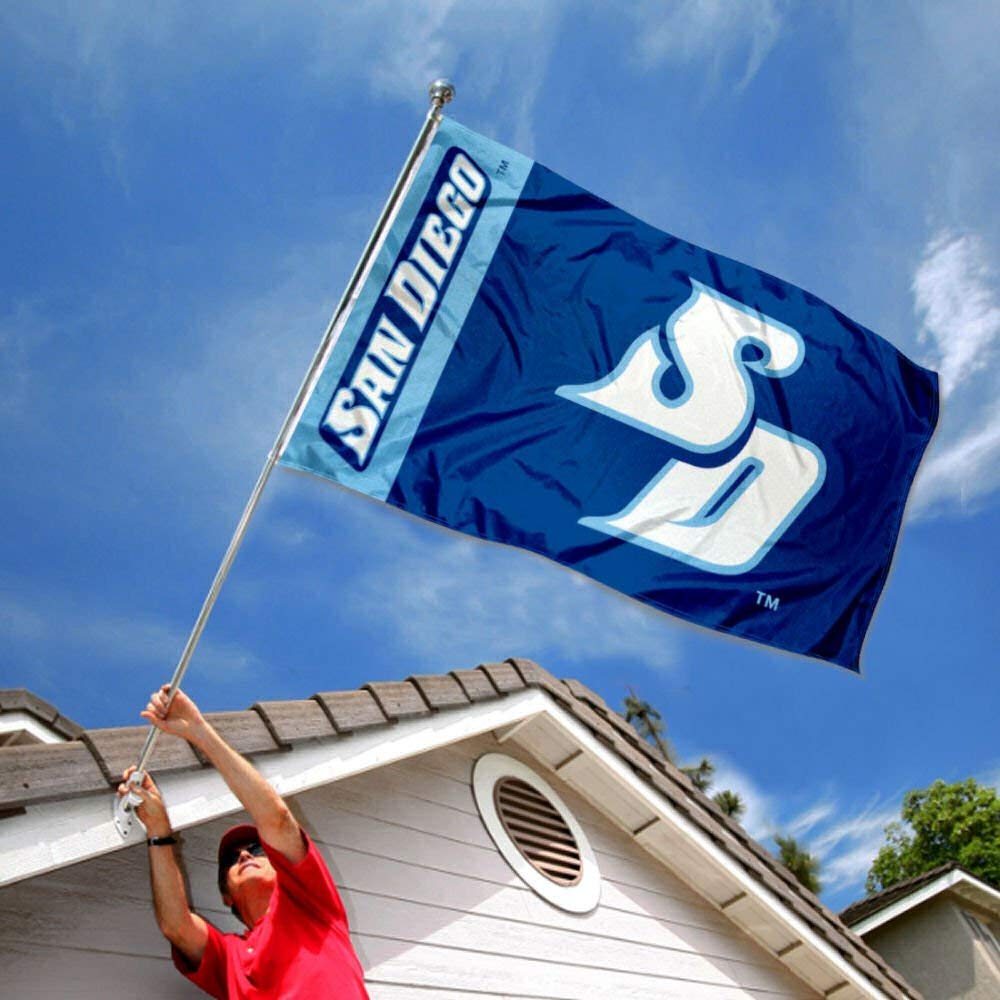 San Diego Toreros 3x5 Flag and USA 3x5 Flag Set - Sports Collectibles, Sports Memorabilia, Sports Fan Shop, Sports Gifts