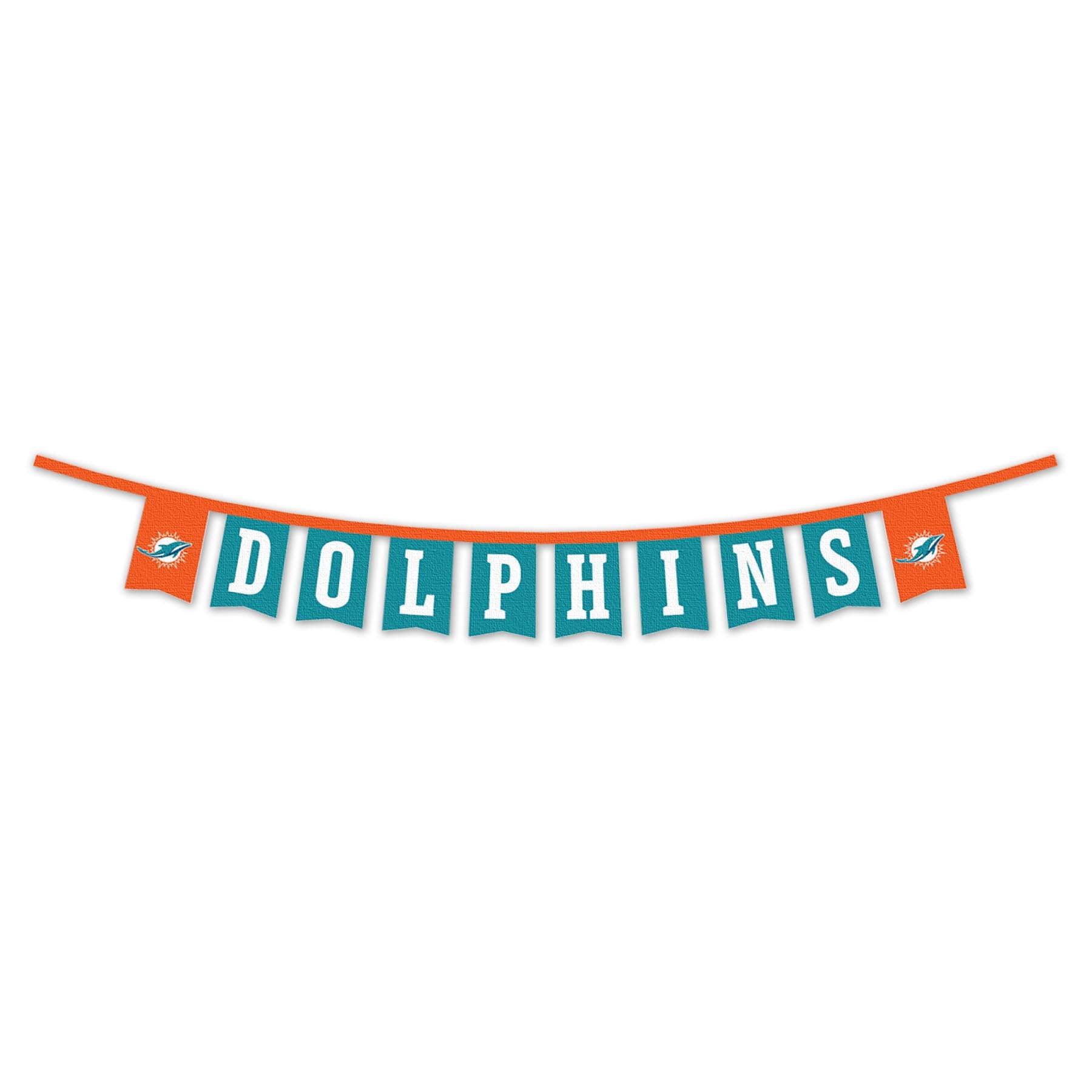 WinCraft Miami Dolphins Banner String Pennant Flags - Sports Collectibles, Sports Memorabilia, Sports Fan Shop, Sports Gifts