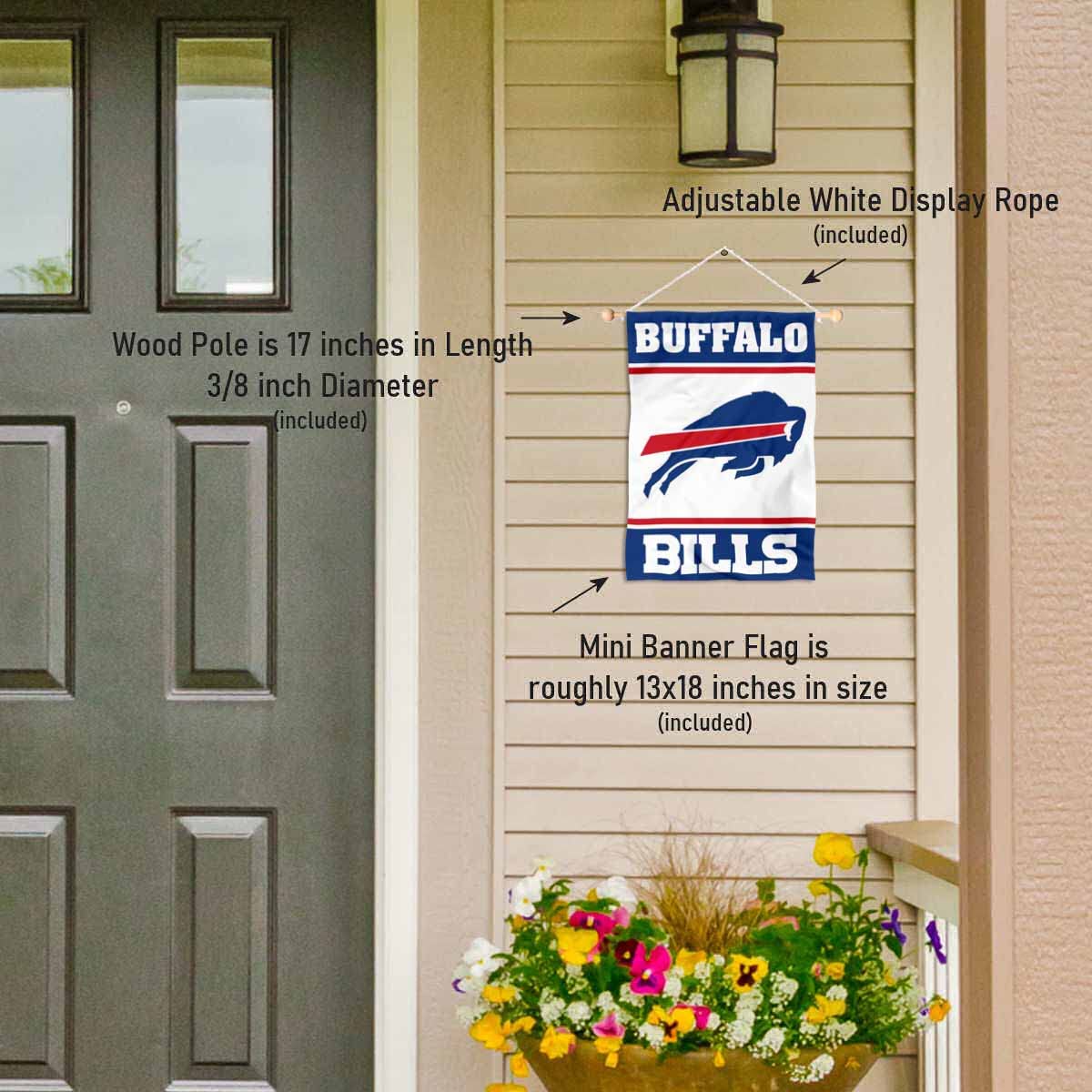 Buffalo Bills Sir Saint Banner Window Wall Hanging Flag with Suction Cup - Sports Collectibles, Sports Memorabilia, Sports Fan Shop, Sports Gifts