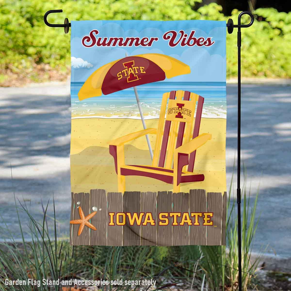 College Flags & Banners Co. Iowa State Cyclones Summer Season Vibes Double Sided Garden Yard Flag - Sports Collectibles, Sports Memorabilia, Sports Fan Shop, Sports Gifts
