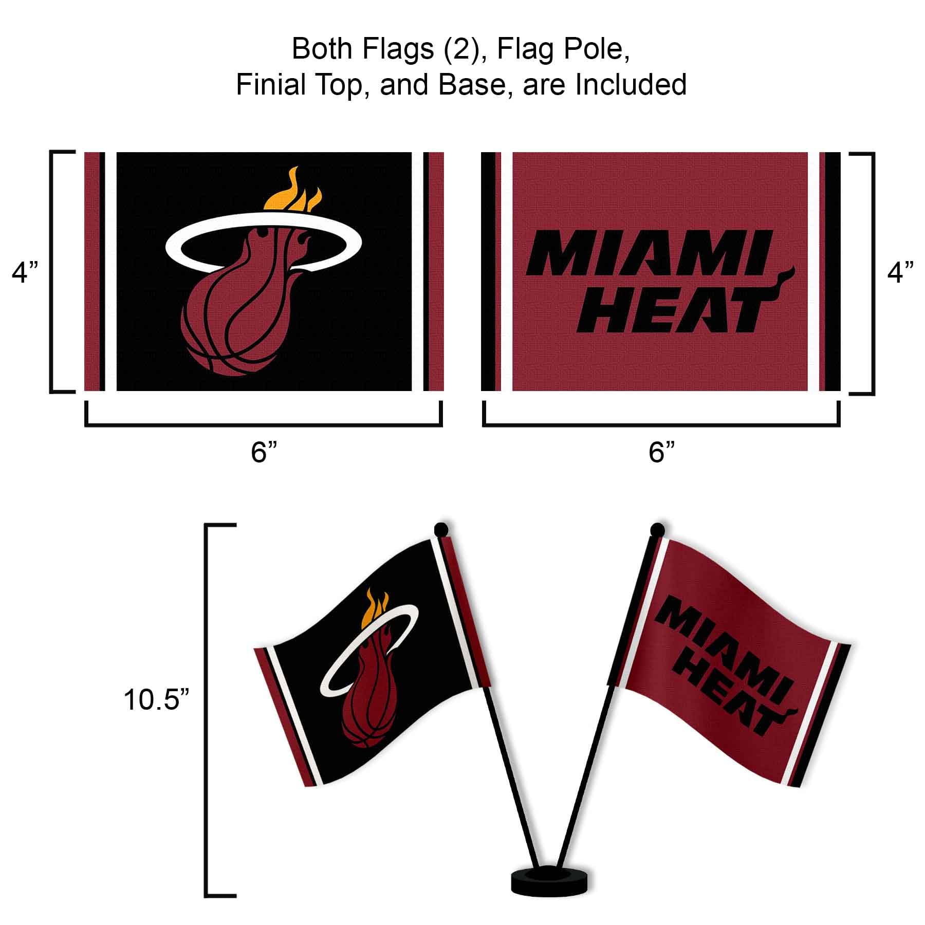 WinCraft Miami Heat Desk and Table Top Flags - Sports Collectibles, Sports Memorabilia, Sports Fan Shop, Sports Gifts