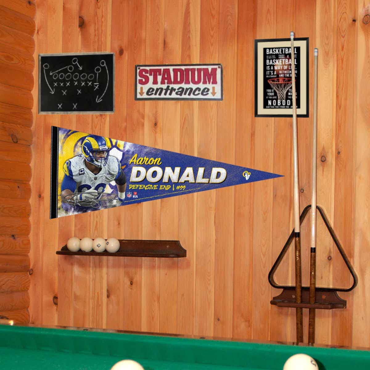 WinCraft Los Angeles Rams Donald Pennant Banner Flag - Sports Collectibles, Sports Memorabilia, Sports Fan Shop, Sports Gifts