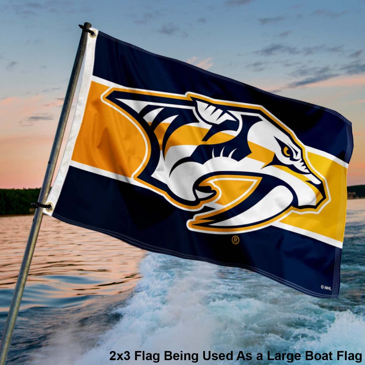 WinCraft Nashville Predators Small 2x3 Foot Banner Flag - Sports Collectibles, Sports Memorabilia, Sports Fan Shop, Sports Gifts
