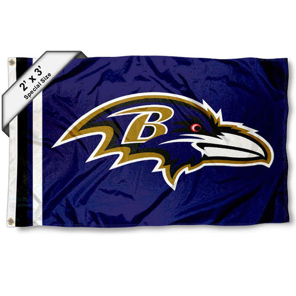 WinCraft Baltimore Ravens 2x3 Feet Flag - Sports Collectibles, Sports Memorabilia, Sports Fan Shop, Sports Gifts