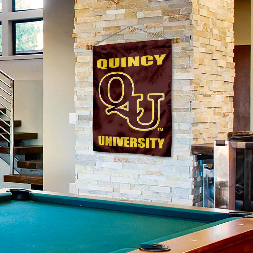 College Flags & Banners Co. QU Hawks Banner Flag and Wood Banner Pole Set - Sports Collectibles, Sports Memorabilia, Sports Fan Shop, Sports Gifts