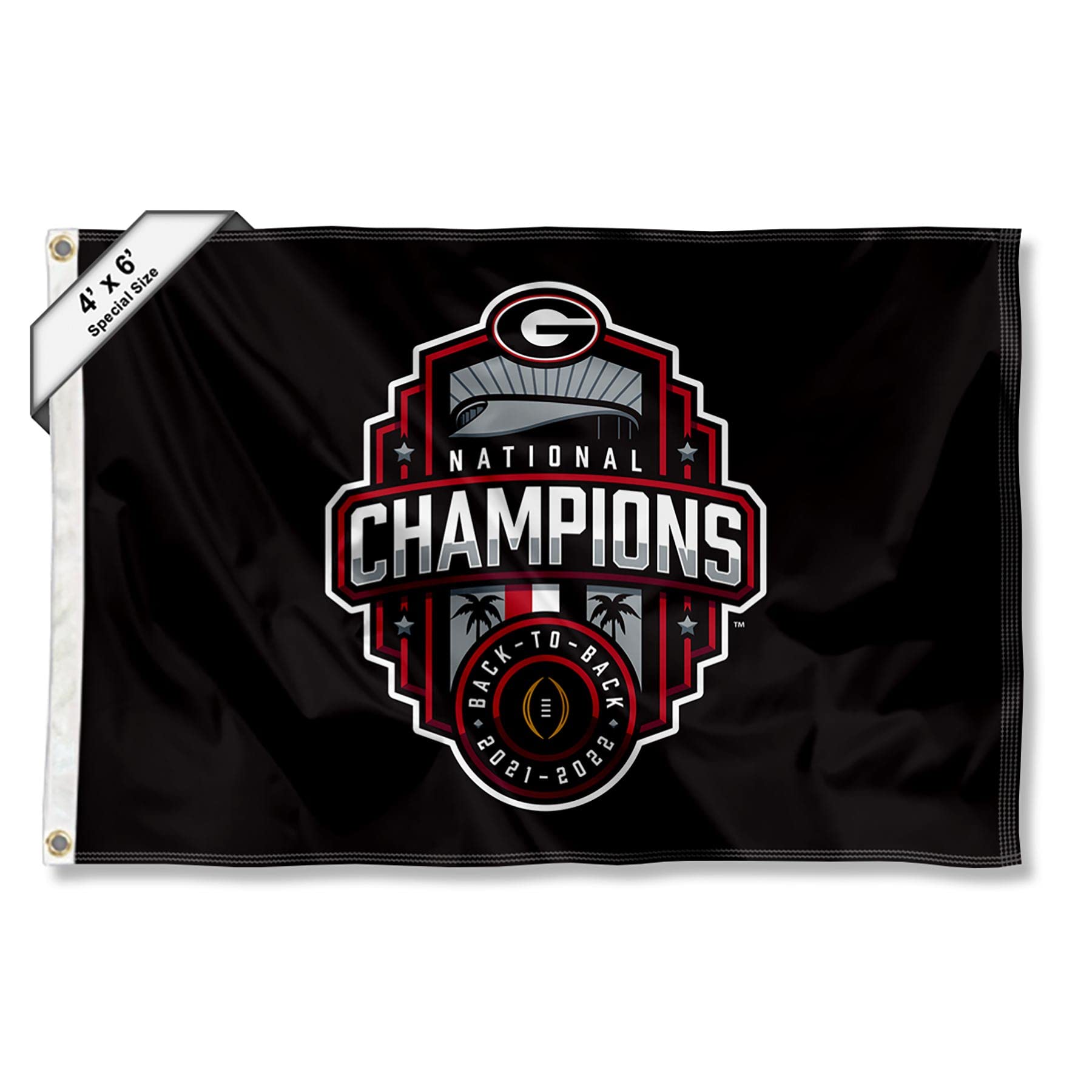 College Flags & Banners Co. Georgia Bulldogs 4 ft x 6 ft 2022 CFP Football National Championship Flag - Sports Collectibles, Sports Memorabilia, Sports Fan Shop, Sports Gifts