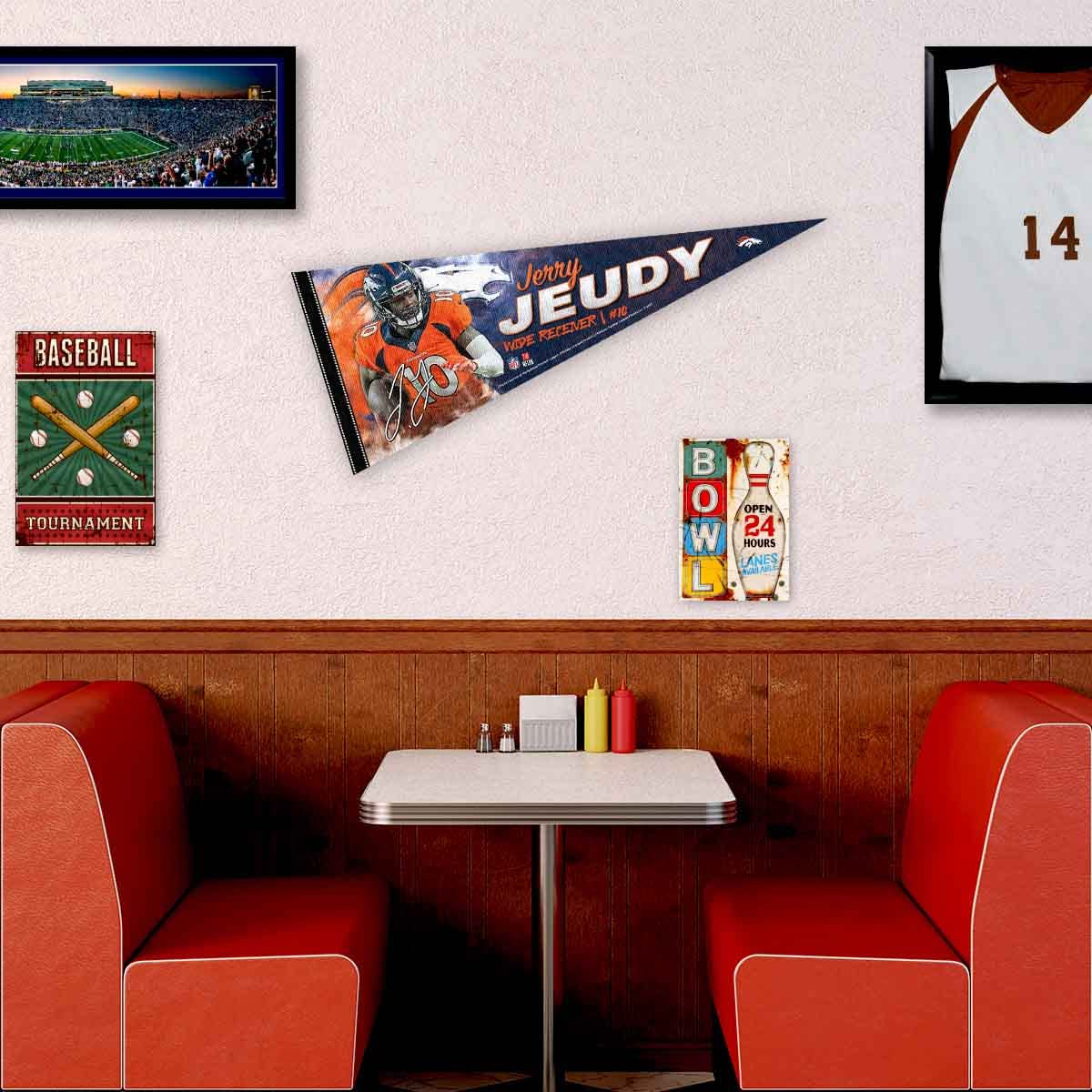 WinCraft Denver Broncos Jeudy Pennant Banner Flag - Sports Collectibles, Sports Memorabilia, Sports Fan Shop, Sports Gifts
