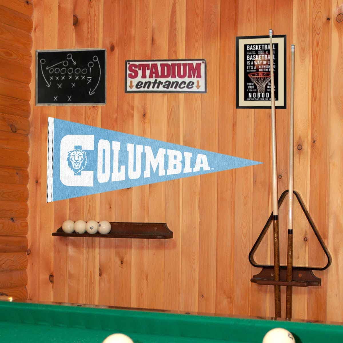 College Flags & Banners Co. Columbia Lions Pennant 12 in X 30 in Banner - Sports Collectibles, Sports Memorabilia, Sports Fan Shop, Sports Gifts